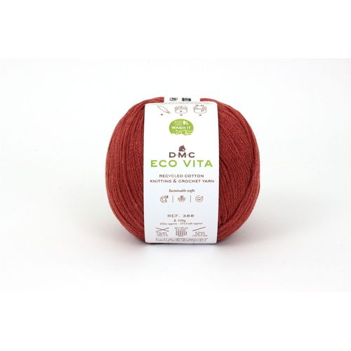 Fil Coton Recyclé Eco Vita 3mm 100g Tricot Et Crochet Col. 005 Rouge