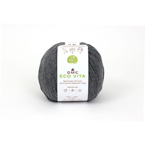Fil Coton Recyclé Eco Vita 3mm 100g Tricot Et Crochet Col. 102 Gris