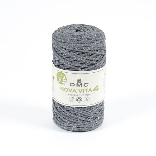 Fil Coton Recyclé Eco Vita Metallic 4mm Col. 12 Gris
