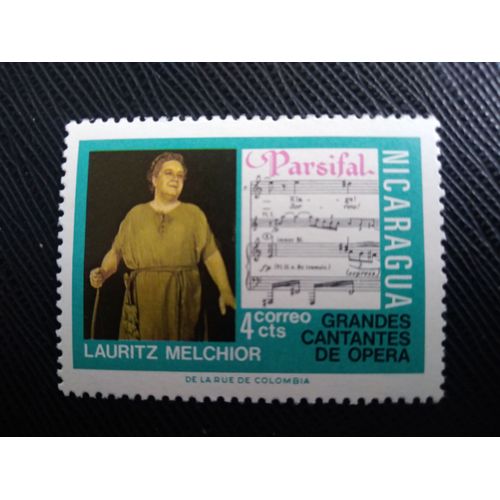 Timbre Nicaragua Yt 994 Lauritz Melchior, Parsifal. 1975