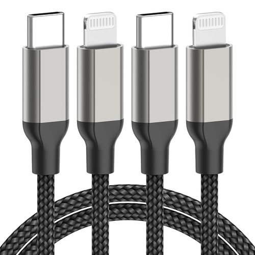SHIBA-Lot de 2 câbles Lightning USB C - Certifié MFi - 2 m de long - Câble de charge rapide USB C Lightning - Compatible avec iPho[5