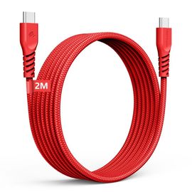 SHIBA-Long 2m Câble USB C vers USB C 60 W, Câble tressé de Type C vers C Charge Rapide Compatible avec iPhone 15, iPad Pro, MacBoo[7