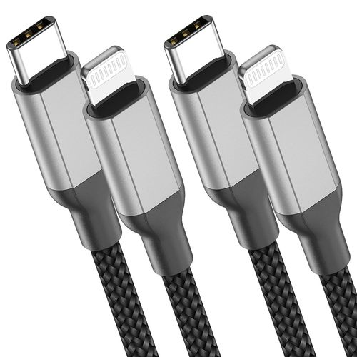 SHIBA-Lot de 2 câbles USB C vers Lightning - 60 cm - Certifié MFi - Câble de charge rapide pour iPhone 14 13 12 11 Pro Max Mini X [1