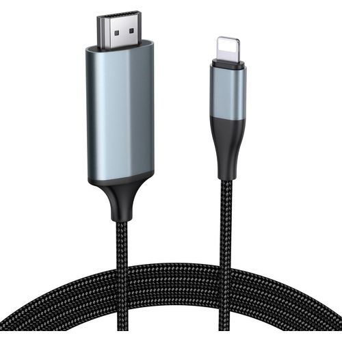 SHIBA-Câble HDMI pour iPhone Pad pod à TV Moniteur/projecteur, câble d'adaptateur vidéo HDMI numérique 2m 1080p, Compatible avec T[9