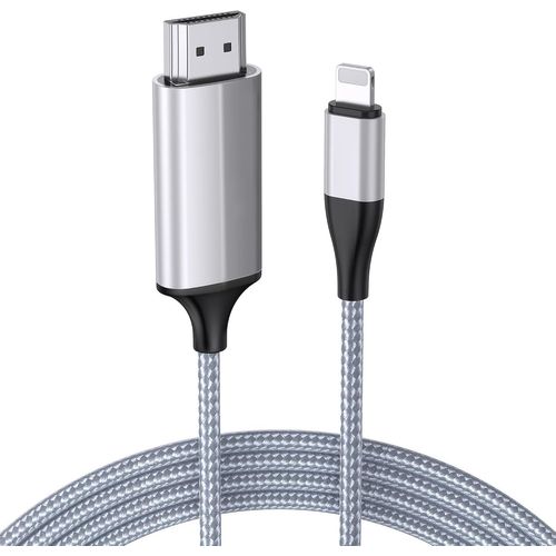 SHIBA-Câble HDMI pour iPhone/Pad/pod à TV/Moniteur/projecteur, câble d'adaptateur vidéo HDMI numérique 2m 1080p, Compatible avec T[9