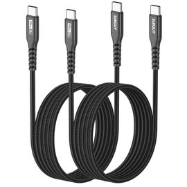 SHIBA-Cable USB C vers USB C, 2pièces 2m PD 60W Cable USB C charge rapide, Cable USB Type C pour iPhone 16/15 Pro Max, MacBook Pro[4