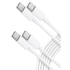 SHIBA-2Pcs 2m Câble USB C vers USB C 100W Câble Chargeur USB C Charge Rapide pour Samsung Xiaomi Huawei Câble TYPE C pour MacBook [1