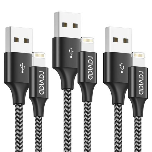 Shiba-Câble Iphone Chargeur Iphone [1m/Lot De 3] Certifié Mfi Câble Lightning Nylon Tressé Résistant Fil Lightning Charge Rapide C[5