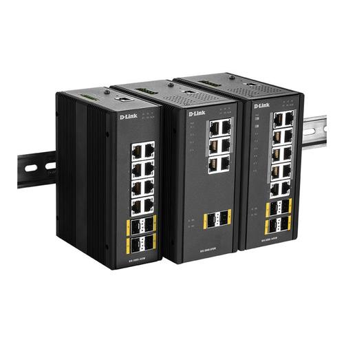 D-Link DIS 300G-14PSW - Commutateur - Géré - 8 x 10/100/1000 (PoE+) + 2 x 10/100/1000 + 2 x 100/1000 SFP - Montage sur rail DIN, fixation murale - PoE+ (240 W)