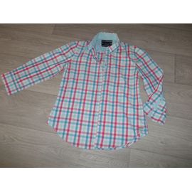Chemise Saint James Multicolore À Carreaux Turquoise, Fuchsia, Blanc Taille 40 Tbe
