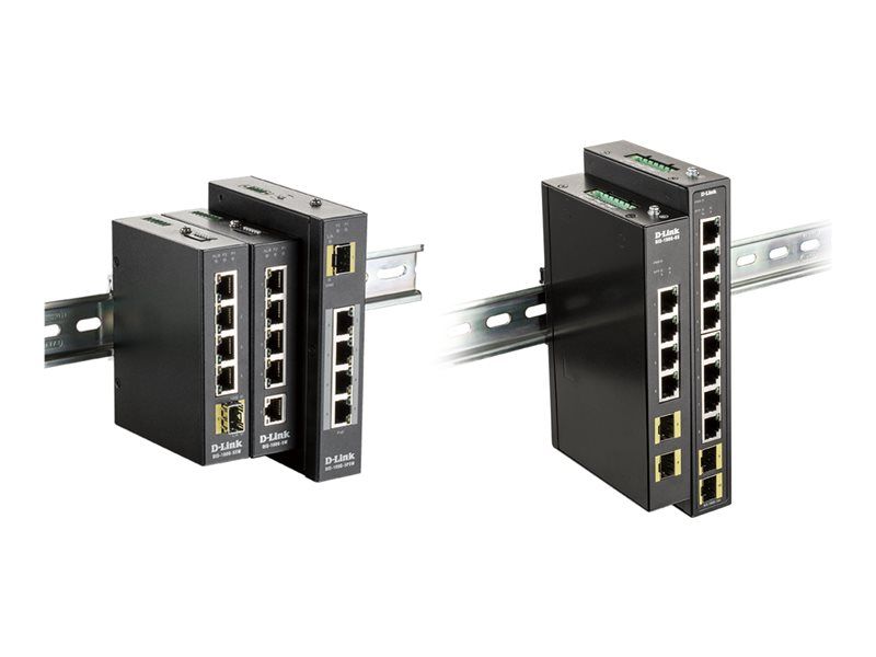 D-Link DIS 100G-10S - Commutateur - non géré - 8 x 10/100/1000 + 2 x 100/1000 SFP - Montage sur rail DIN, fixation murale