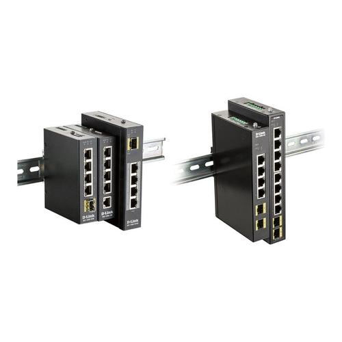 D-Link DIS 100G-6S - Commutateur - non géré - 4 x 10/100/1000 + 2 x 100/1000 SFP - Montage sur rail DIN, fixation murale