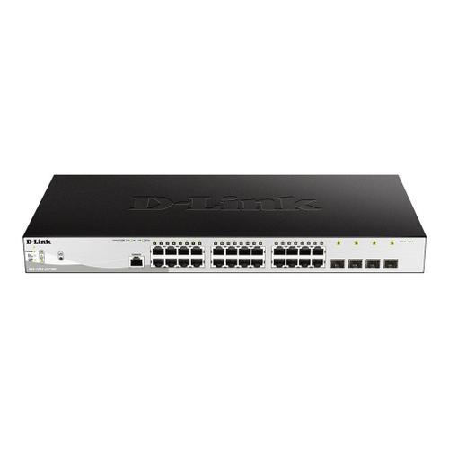 D-Link DGS 1210-28P/ME - Commutateur - Géré - 24 x 10/100/1000 (PoE) + 4 x Gigabit SFP - Montable sur rack - PoE (193 W)