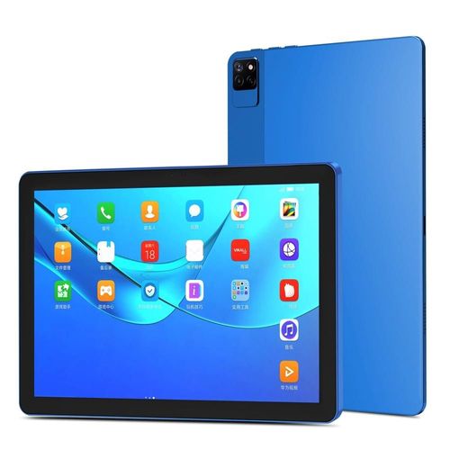 Tablette Tactile 10 Pouces 4G LTE 8GB+256GB Android 12 Octa Core Avec Étui Cuir EU Plug Bleu YONIS