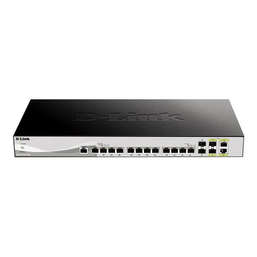 D-Link DXS 1210-16TC - Commutateur - intelligent - 12 x 10GBase-T + 2 x SFP+ + 2 x combo 10 gigabits SFP+ - Montable sur rack, de bureau