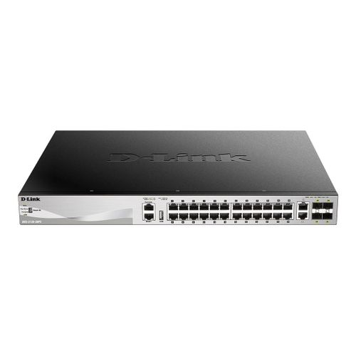 D-Link DGS 3130-30PS - Commutateur - L3 Lite - Géré - 24 x 10/100/1000 (PoE+) + 2 x 10 Gigabit Ethernet + 4 x 10 Gigabit SFP+ - de bureau, Montable sur rack - PoE+ (370 W)