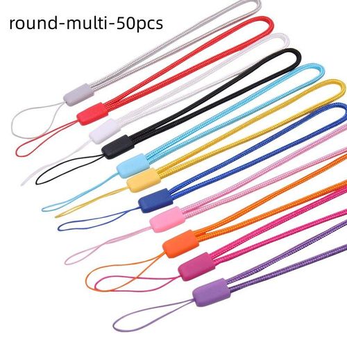 Lanière De Dragonne Multicolore Pour Anciers De Selfie,Lanière De Téléphone Portable,Lanière D'alimentation - Round-Multi-50pcs