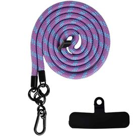 Lanière De Téléphone Universelle Réglable,120cm,Réinitialisation De Cou,Anti-Perte,Chaîne Épaisse,Dragonne Avec Joint- Purple-E809