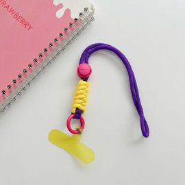 Lanière De Téléphone Tissée Au Poignet Court,Dragonne,Pendentif Coloré,Lanière De Téléphone Portable Avec Poignées- Purple-D863