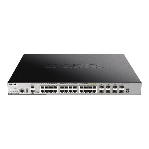 D-Link DGS 3630-28PC - Commutateur - C3 - Géré - 20 x 10/100/1000 (PoE+) + 4 x SFP Gigabit combiné + 4 x 10 Gigabit SFP+ - Montable sur rack - PoE+ (370 W)