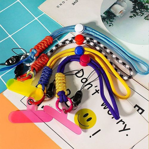 Lanière De Téléphone Tissée Au Poignet Court,Dragonne,Pendentif Coloré,Lanière De Téléphone Portable Avec Poignées-F414837435