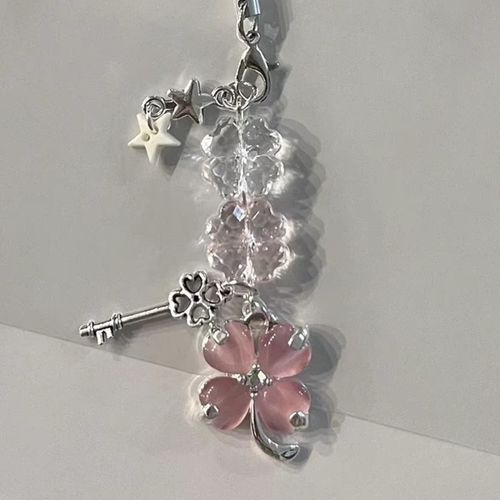 Porte-Bonheur En Cuir Chevelu Pour Téléphone,Breloques Mignonnes Pour Iphone 15,Samsung,Cartable,Nettoyage,Appareil - 1pc Rose-E1