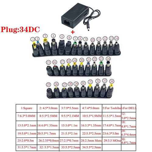 Adaptateur secteur universel portable pour ordinateur portable,chargeur pour Dell,Toshiba,Hp,Bali,Acer,Sony,Lenovo- 34DC-D43232
