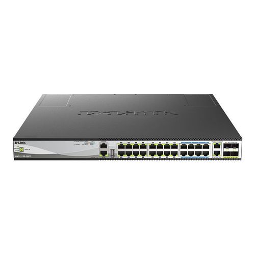 D-Link DMS 3130-30PS - Commutateur - multi-gigabit - C3 - Géré - 16 x 100/1000/2.5G (PoE+) + 8 x 100/1000/2.5G/5G (PoE++) + 2 x 100/1000/2.5G/5G/10GBase-T + 4 x 10 Gigabit / 25 Gigabit SFP28 -...