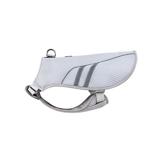 Gilet Rafraîchissant Pour Chiens Vêtements D'été Respirants Pour Animaux De Compagnie Pour Petits Moyens Grands Chiens Gris Clair,S