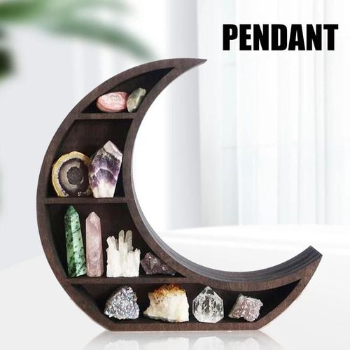 Étagère Murale De Lune Cristaux Rustiques Affichage Flottant Rack De Rangement En Bois Polyvalent Pour La Maison Salon Chambre Nouveau