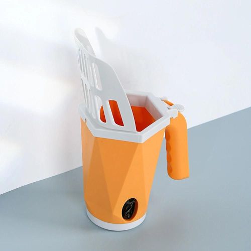 Litière Pour Chat 2 En 1 Pelle À Litière Pelle À Litière Intégrée Avec Bac À Litière Conteneur À Déchets De Grande Capacité Pelle À Excréments De Chat Amovible Jaune