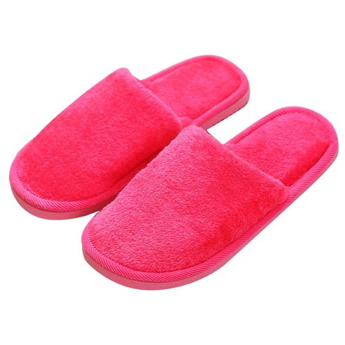Maison Doux Couleurs Chaud En Peluche Pantoufles Antidérapant Confortable Dames Pantoufles D'intérieur Automne Hiver Rose Rouge,37-38
