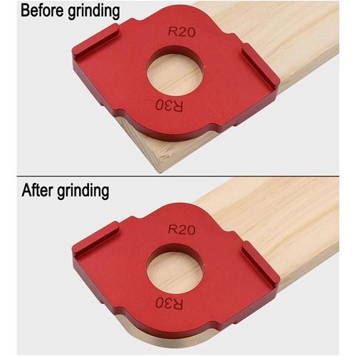 Ensemble de 2 gabarits de défonceuse de rayon Routage en alliage d'aluminium Coins arrondis Modèles de mèche de toupie pour le travail du bois R10 / R15 R20 / R30 Nouveau
