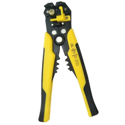 5 en 1 auto-ajustable isolation dénudeur de fil coupeur pince à sertir outils de dénudage de câble jaune