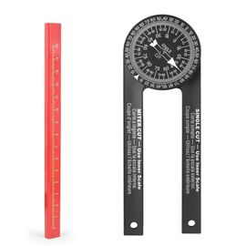 Scie à onglets Rapporteur en aluminium Protractor Angle Finder Precision Laser-Inside Outside Mitre Angle Finder Pour Charpentiers Noir