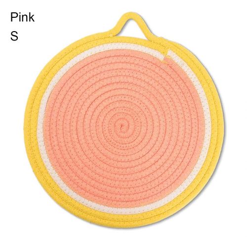 Coloré Corde De Coton Sous-verres Isolation Thermique Sets De Table Simple Style Accessoires De Cuisine Pour La Maison Restaurant Rose,S