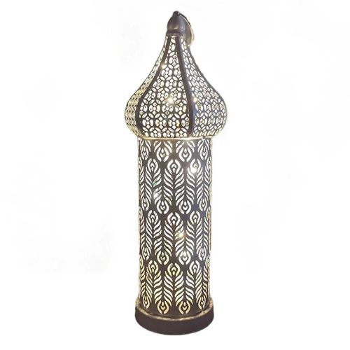 Maroc Blanc Creux LED Suspension Lumière Rétro Fer Forgé Lanterne À Vent Pour La Grande Maison