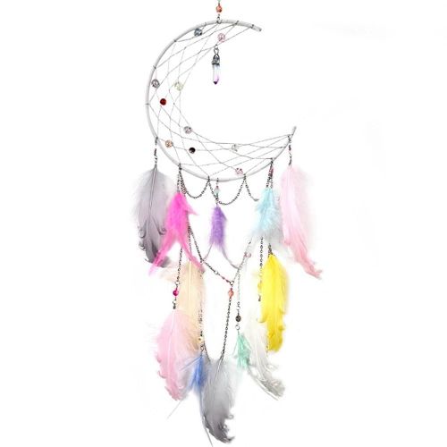 Arc-en-ciel couleur plume-dreamscatchers romantique Tenture murale décoration fille nouveauté cadeau