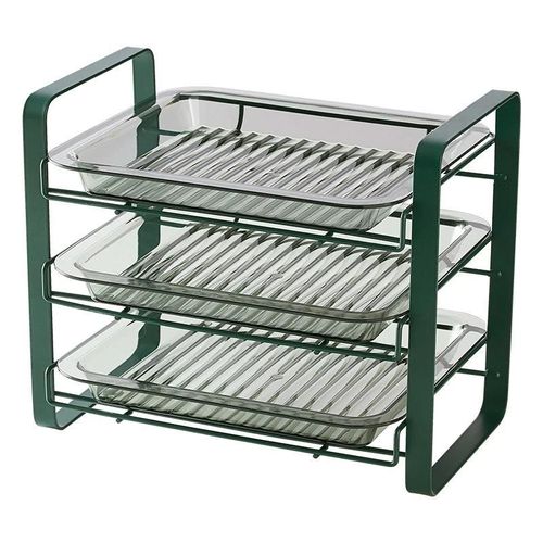 Étagère De Cuisine Multicouche Tiroir Design Bac De Vidange De Cuisine Pratique Rack Domestique Vert