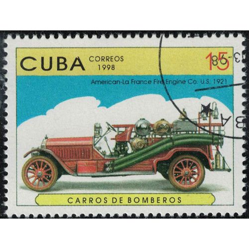 Cuba 1998 Oblitéré Used Transports Voiture Des Pompiers American Lafrance Fire Engine De 1921 Su