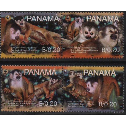 Panama Timbres Animaux : Les Singes 2007