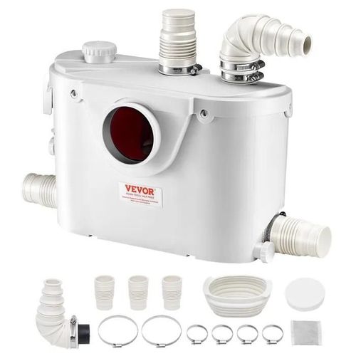 Broyeur sanitaire 500 W pour WC-VEVOR-avec 4 Entrées Eau, 110 L/min