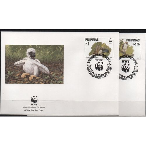 Philippines Timbres Oiseaux De Proie , 4 Fdc