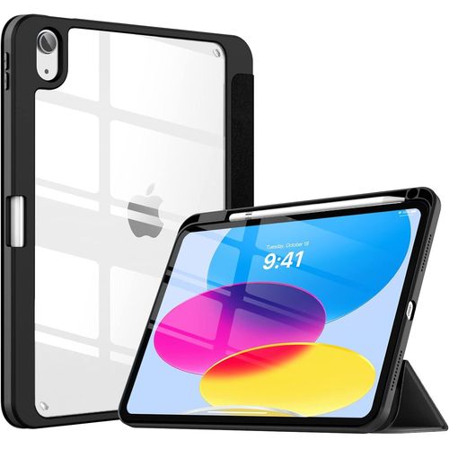 Coque Pour Ipad A16 11ème Génération 11 Pouces 2025,Ipad 10ème Génération 2022 10,9 Pouces Avec Porte Stylet,Étui Tri-Fold Transparente,Housse Avec Veille/Réveil Auto, Noir[Pad5127807]