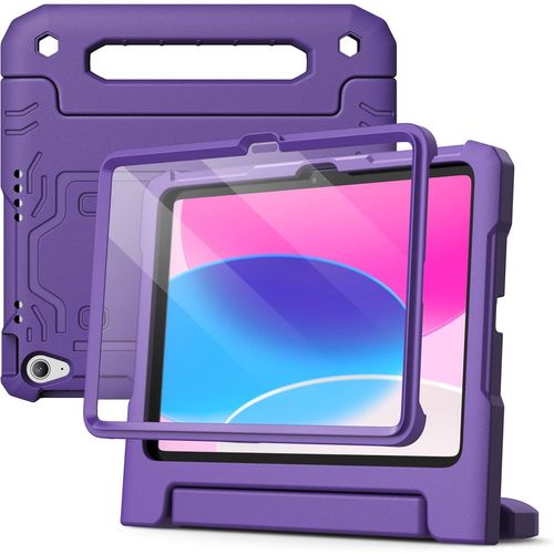 Coque Enfant Pour Ipad (A16) 11ème/10ème Génération (2025/2022) Avec Protecteur Écran Intégré, Housse Étui De Protecteur Antichoc Avec Support Poignée (Violet)[Pad5126324]