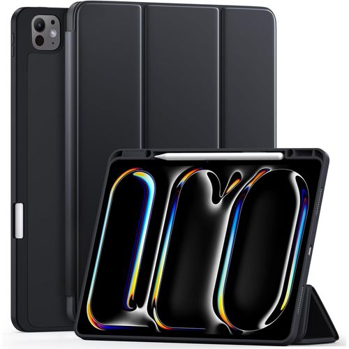 Coque Pour Ipad Pro 13 Pouces 2024 Avec Porte-Stylo, Couverture Arrière Souple En Tpu Pliable En Trois Parties Pour Ipad Pro 13, Prend En Charge Pleinement L'apple Pencil Pro/Usb-C[Pad5128216]