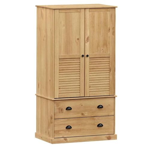 Garde-Robe Vigo 90x55x170 Cm Bois Massif De Pin