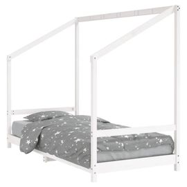 Cadre De Lit Pour Enfants Blanc 90x200 Cm Bois De Pin Massif
