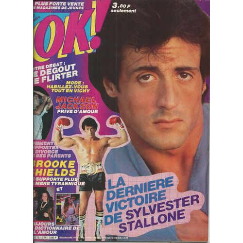 Ok Age Tendre 14/03/1983 Stallone, Michael Jackson, Brooke Shields, Coluche, Paul Belmondo , Herbert Léonard, Julien Clerc, Lavil, Thierry Pastor, Clio Goldmith, Blanchard, Jonasz, Adjani,Rose Laurens