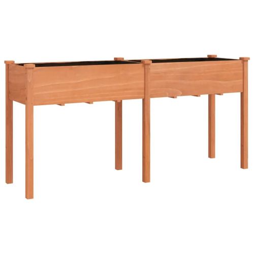 Jardiniere Avec Doublure Marron 161x45x76 Cm Bois Massif Sapin